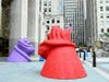 German artist Lena Henke has two new sculptures, "R.M.M. (Power Broker Purple)​" and "R.M.M. (Organ, Organ, Organ Red)​" which combine her own personal experiences with the controversial designs of former New York City "master builder" Robert Moses. They 