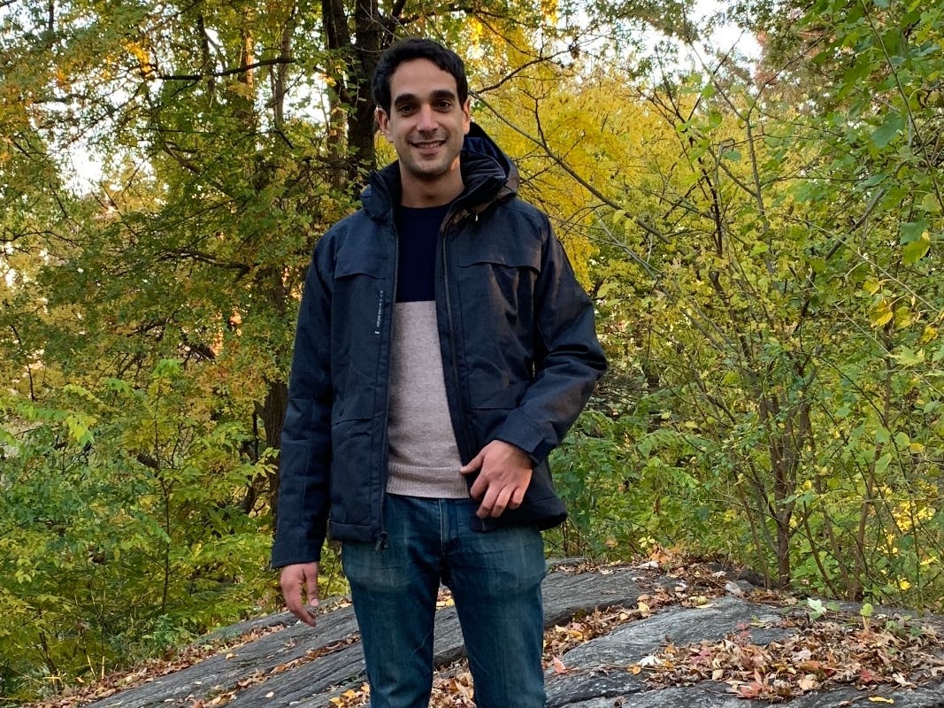 Sebastian Modak in St. Nicholas Park, one of his favorite places in Harlem.