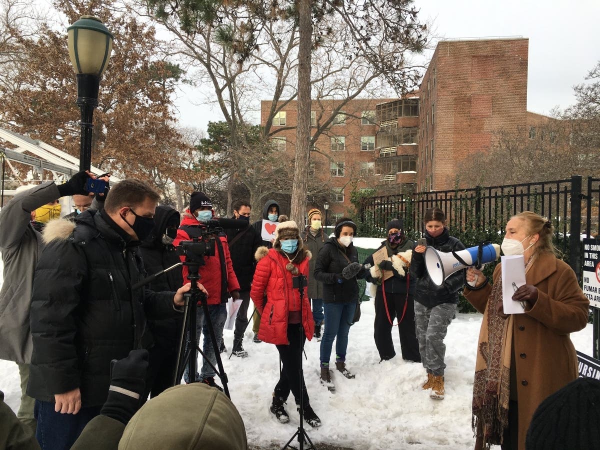In a rally​ Saturday outside the facility, elected officials including Manhattan Borough President Gale Brewer asked the city not to reopen the hospital for COVID-19 patients, even as a second wave is causing cases to rise again in the city.