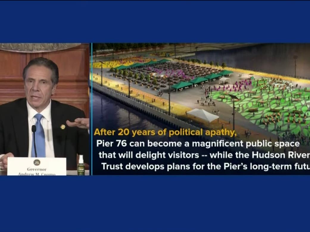 "This is going to be a magnificent asset for the West Side," Cuomo said of Pier 76 Friday during his daily news conference.
