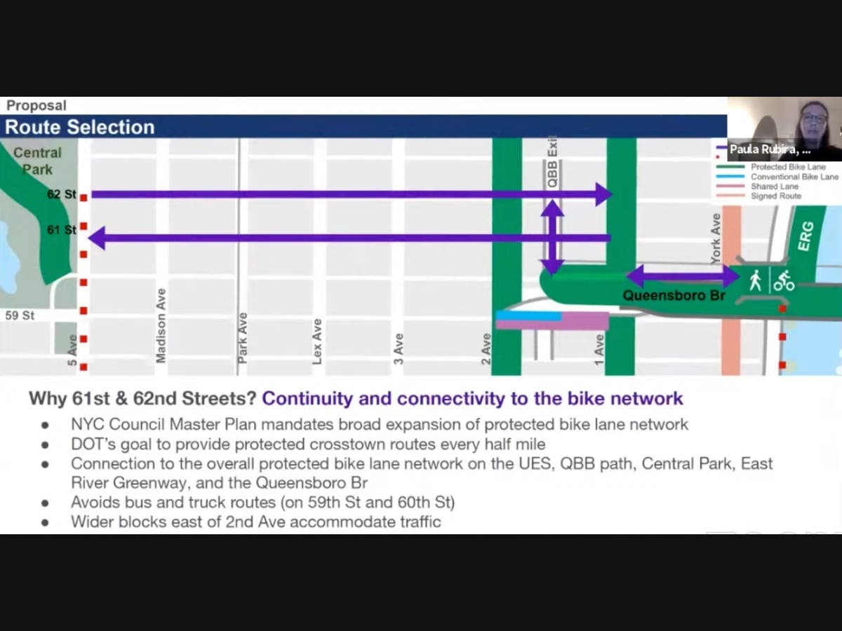 The city aims to convert two temporary crosstown bike lanes on East 61st and 62nd streets into permanent, protected lanes, joining a network of such lanes already on the Upper East Side.