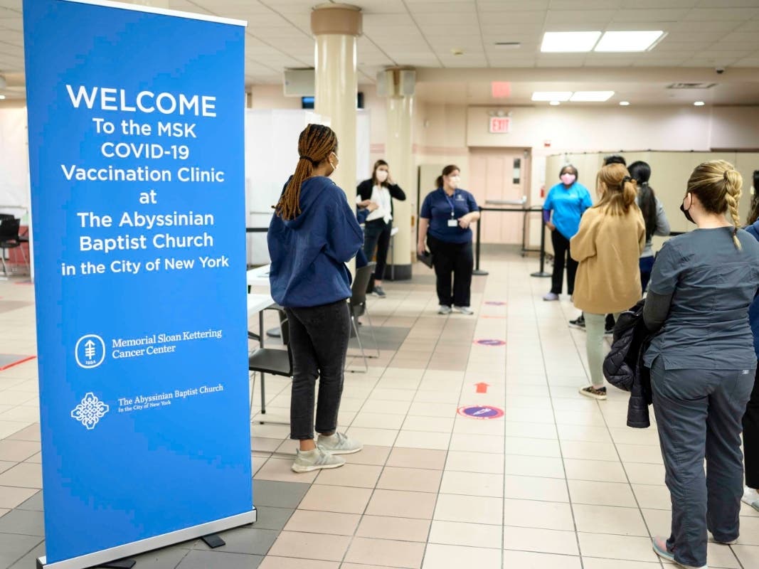 A new vaccine site staffed by Memorial Sloan Kettering Cancer Center is now open at Abyssinian Baptist Church, 132 West 138th St. in Harlem. It includes walk-up appointments to anyone age 75 and older.