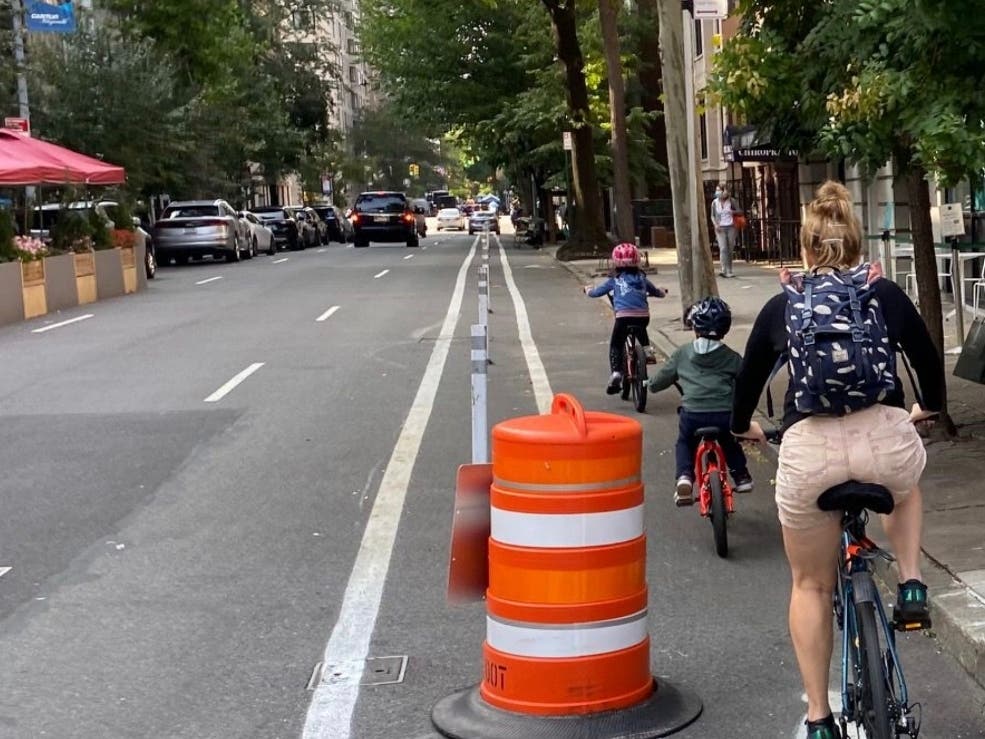 Temporary bike lanes have been in place on East 61st and 62nd streets since September, running between Fifth and York avenues. The city is seeking to make them permanent.