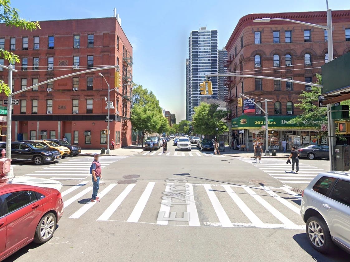 Police responded around 10:30 p.m. Monday to reports of a shooting at the corner of Lexington Avenue and East 123rd Street.