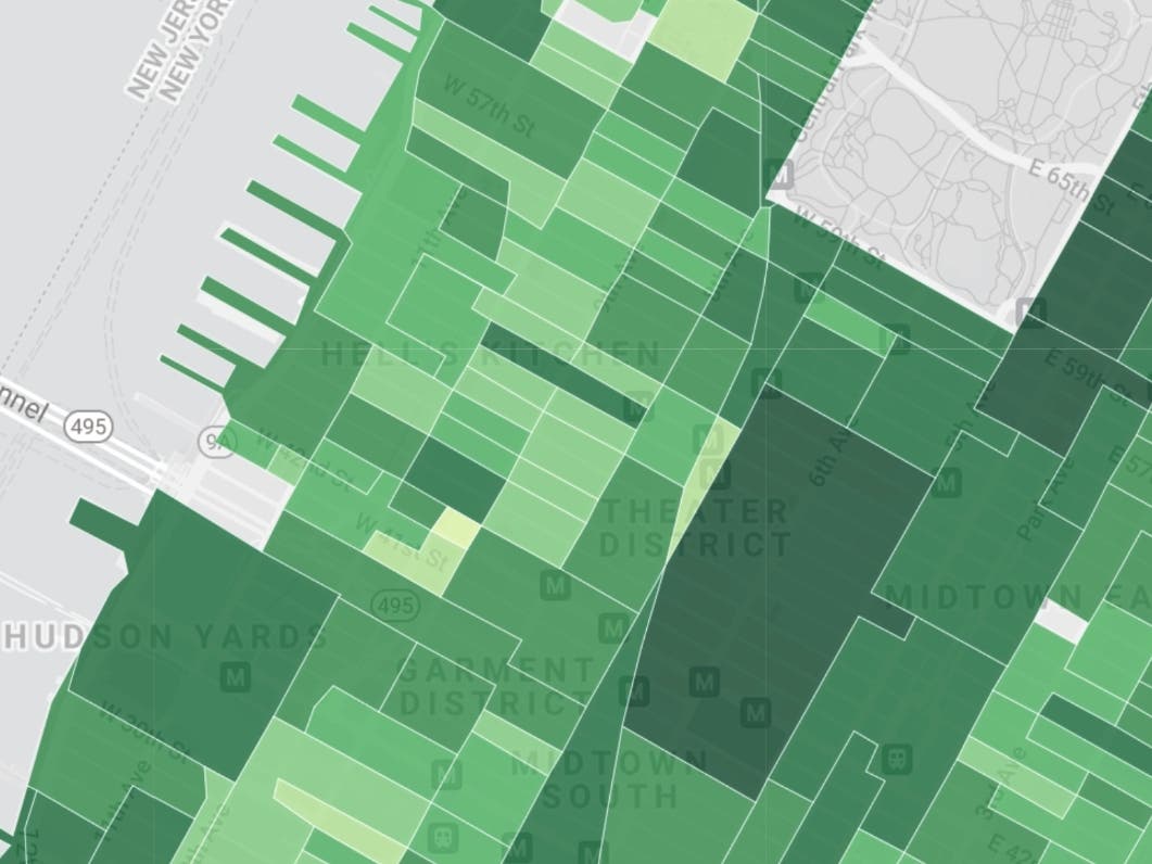 A map by the city's Campaign Finance Board shows where Hell's Kitchen residents have been donating to candidates for mayor, borough president, comptroller and City Council.