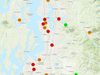 Air quality remained at unhealthy levels in several Western Washington cities Wednesday morning.