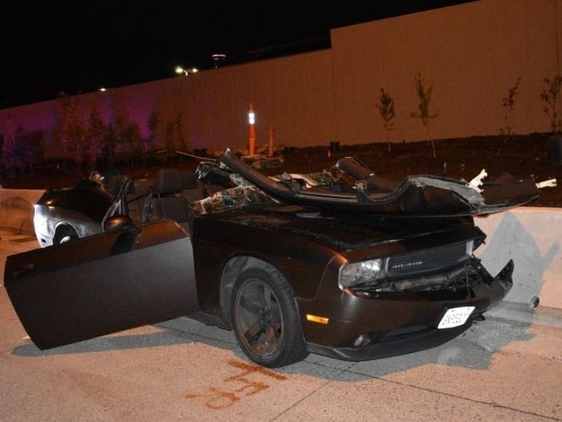 Troopers said someone threw a rock from a construction area Monday night, striking a driver and causing them to crash.