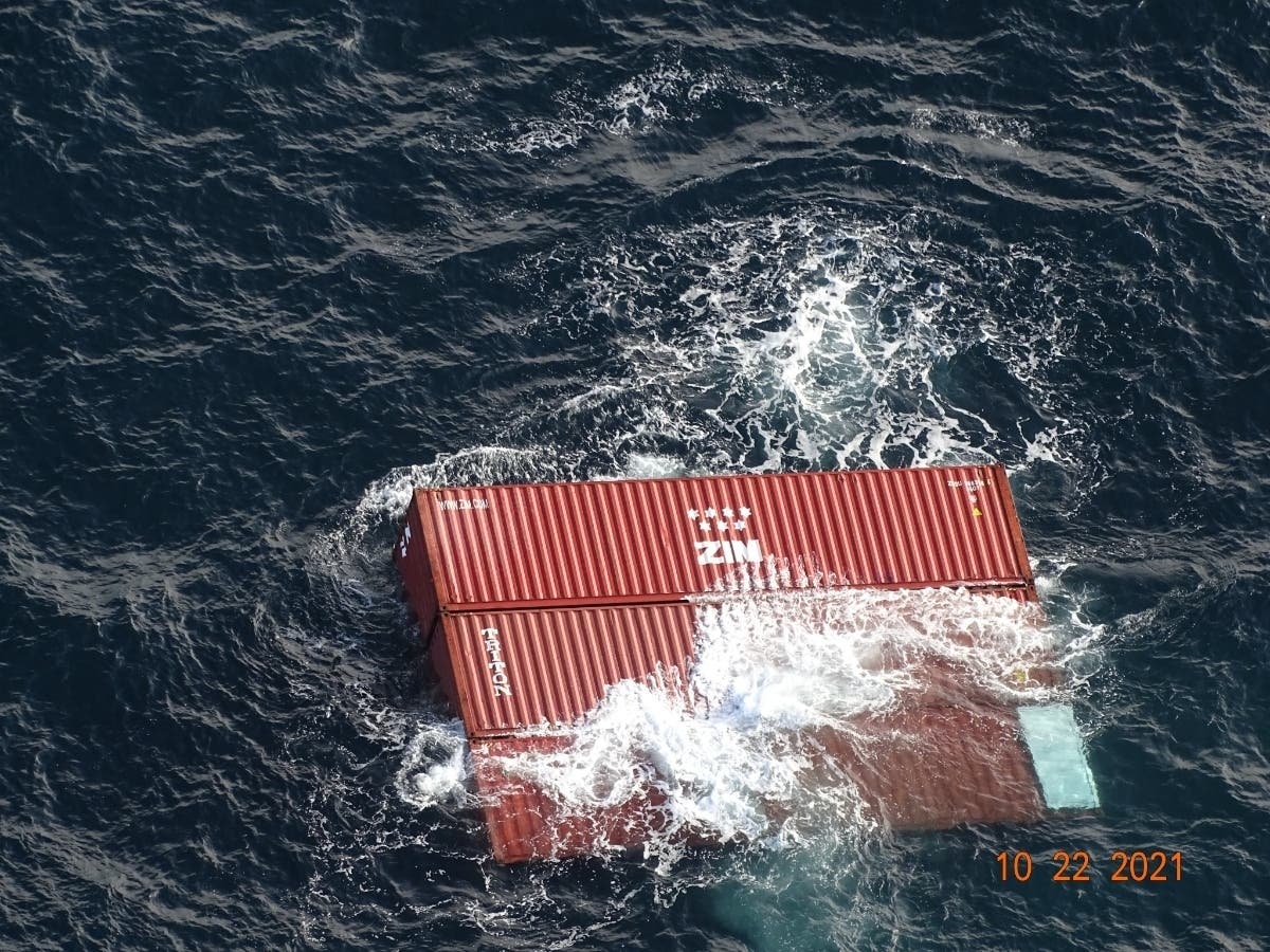 The Zim Kingston was traveling to Vancouver, British Columbia, when it listed 35 degrees in heavy weather resulting in the loss of 40 containers. 