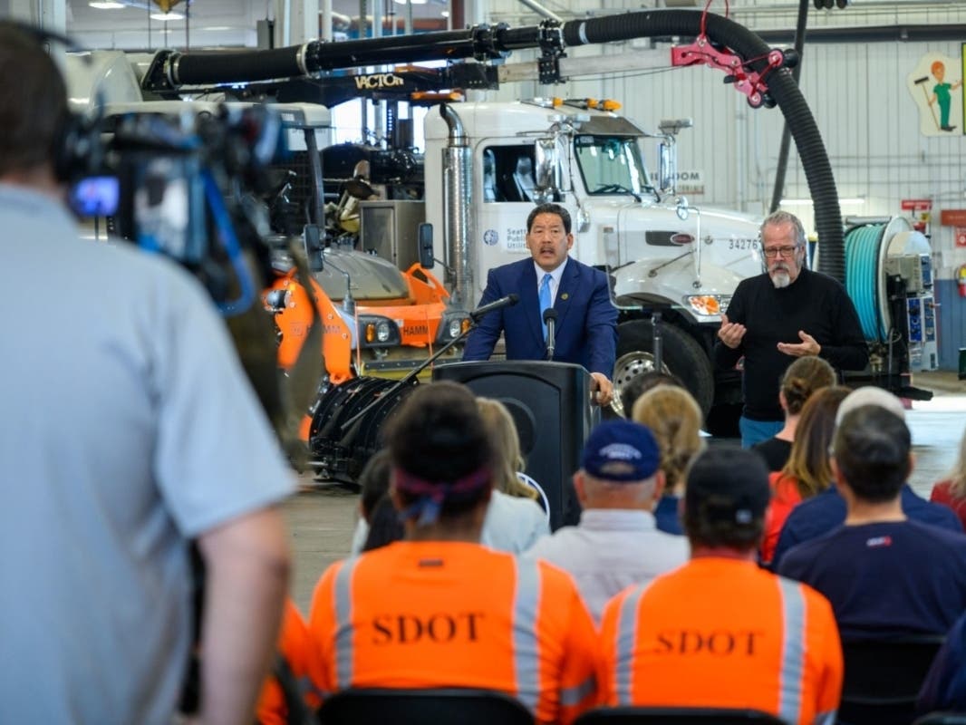 Seattle Mayor Bruce Harrell on Tuesday unveiled his biennial budget proposal, outlining a $7.4 billion spending plan for 2023 and 2024.