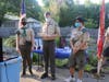L-R:  Eagle Scout Rex Schrader, Scoutmaster Eli Doane, Eagle Scout Javier Matayabas