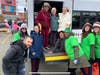 The team with volunteers at the campout for hunger.
