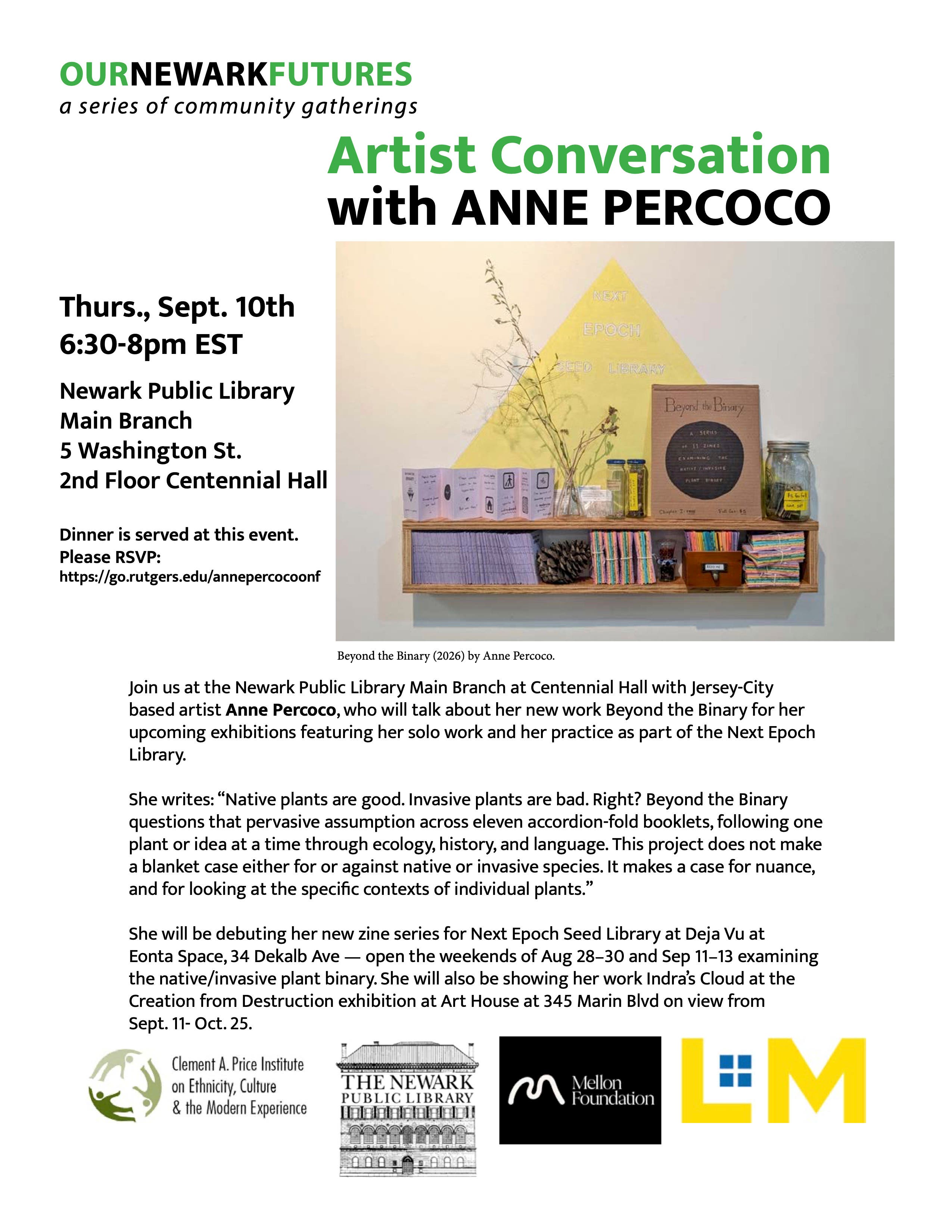 Our Newark Futures: Artist Conversation with ANNE PERCOCO