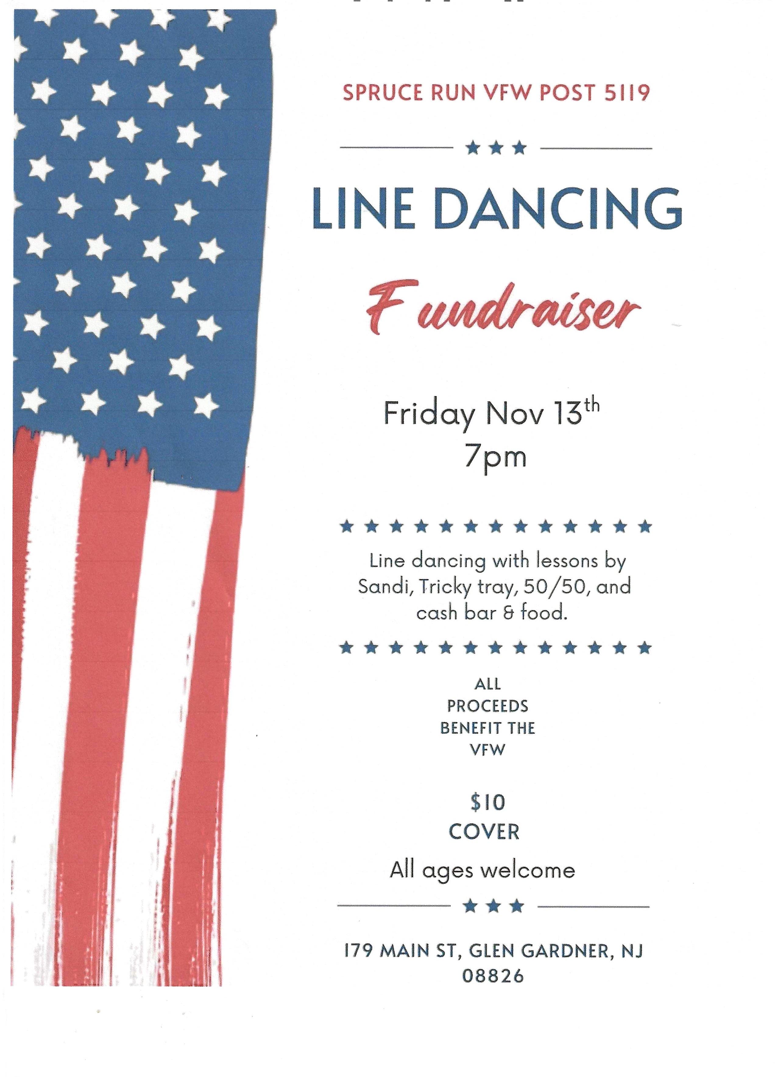 Line Dancing & 50/50 Raffle Fundraiser at the Spruce Run VFW
