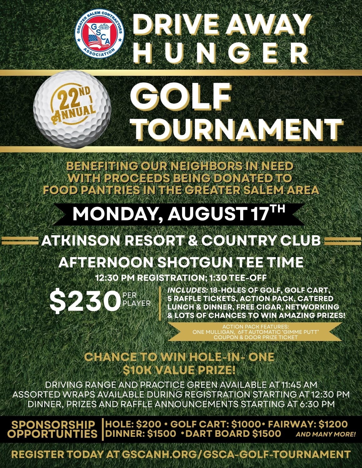 Greater Salem Contractors Association's 22nd Annual Drive Away Hunger Golf Tournament