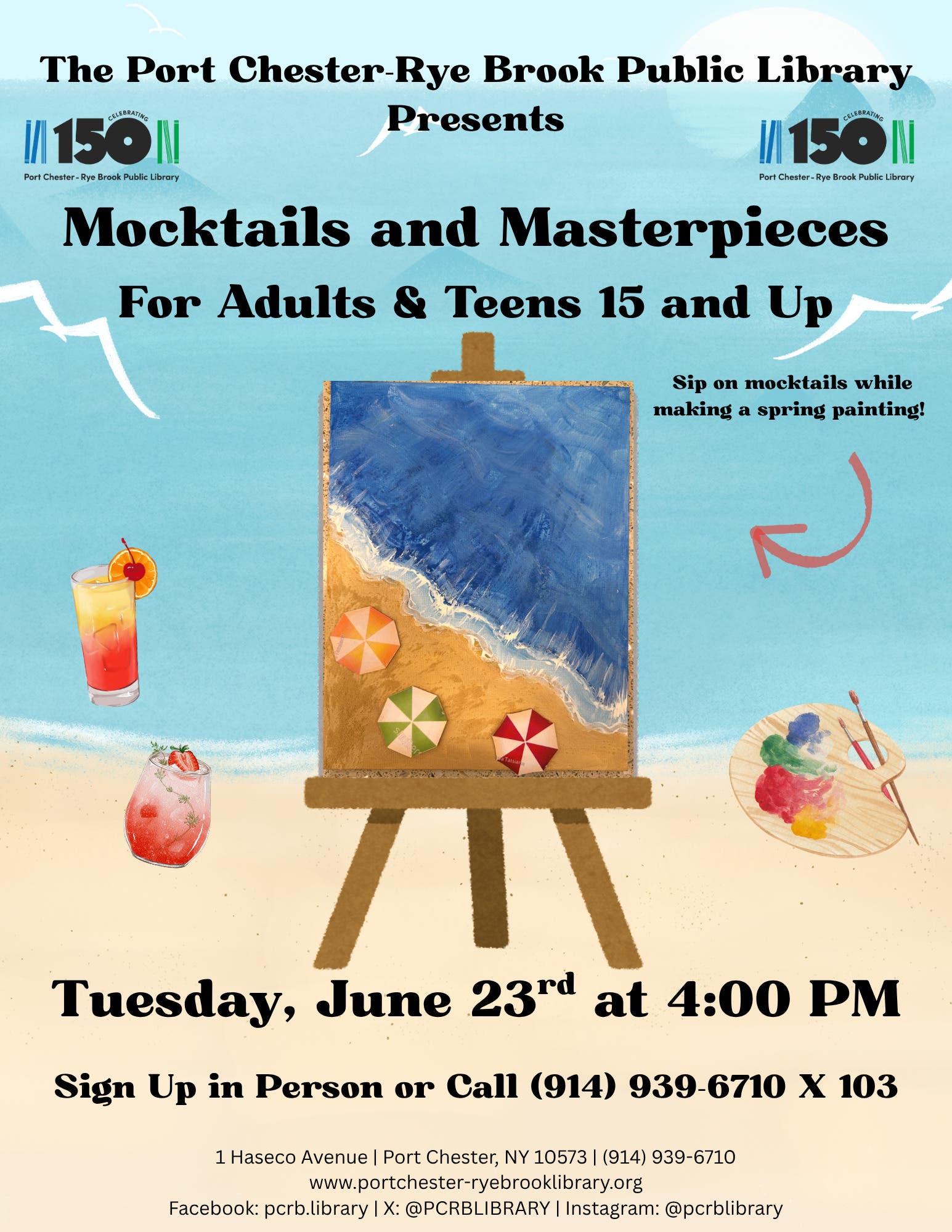 Mocktails and Masterpieces for Adults and Teens 15 and up