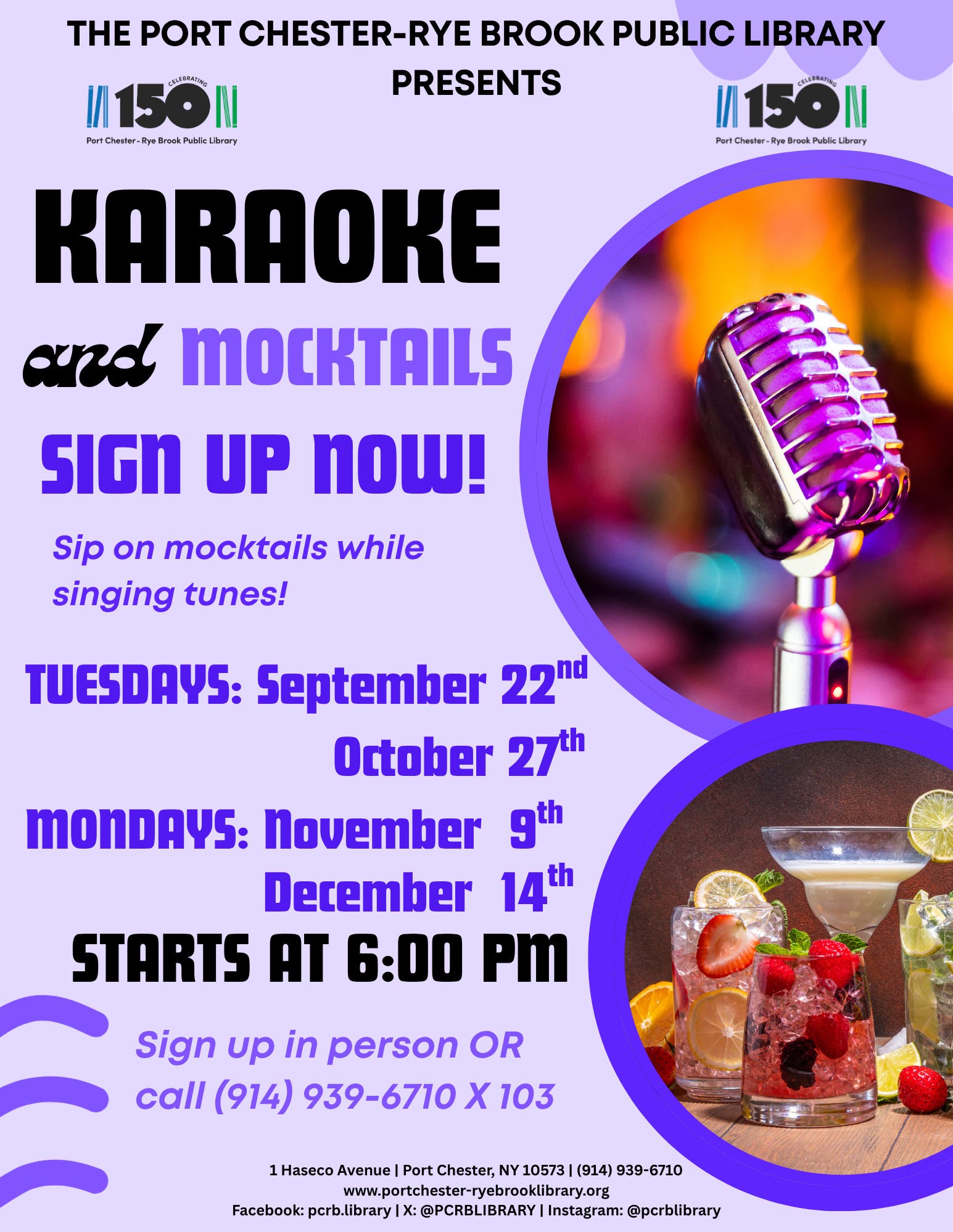 Karaoke & Mocktails at the Library!
