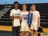 RJ Hutt, Luke West & Ronan West pose with RN Booster Club Invitational trophy