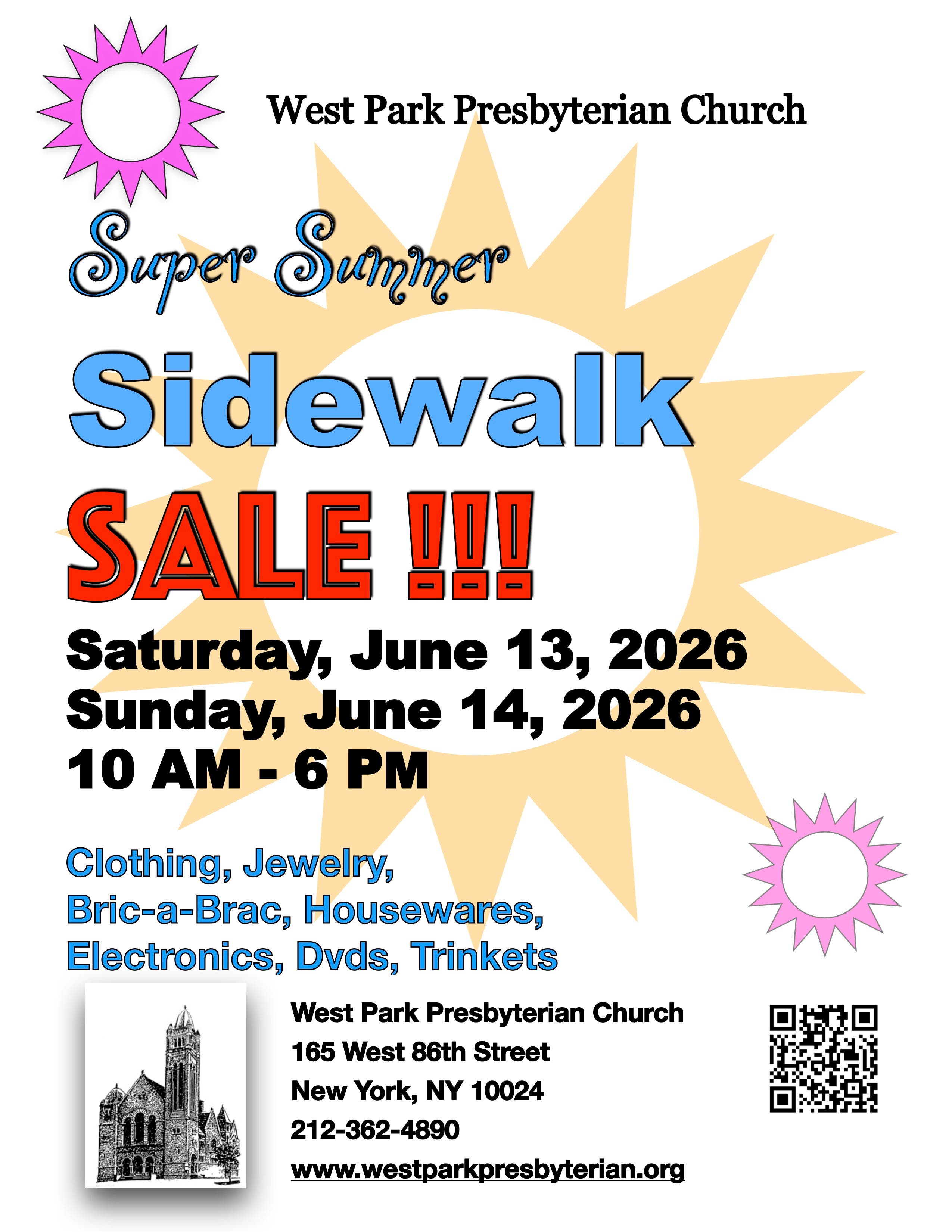 Super Summer Sidewalk rummage Sale