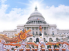 At the invitation of Senator Jesse Helms, chairman of the Senate Foreign Relations Committee, Tai Ji Men conducted the Dragon Drum receiving ceremony and performed a dragon dance in front of the U.S. Capitol Building in 2000.