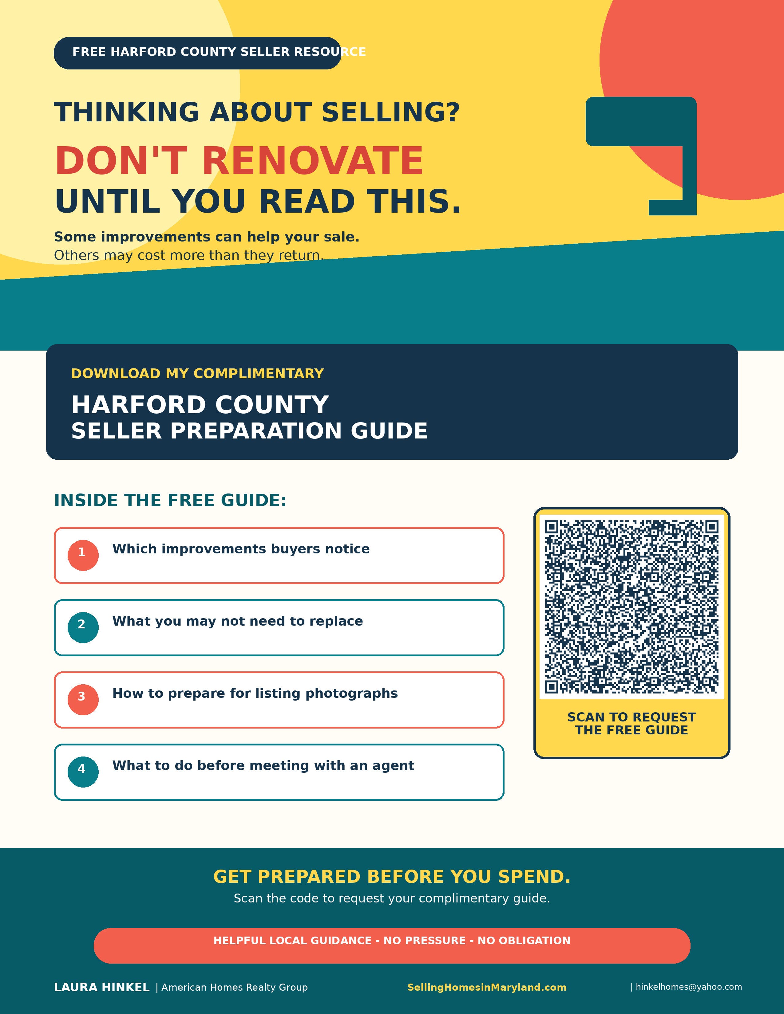 Thinking about Selling? Don't renovate until you read this!