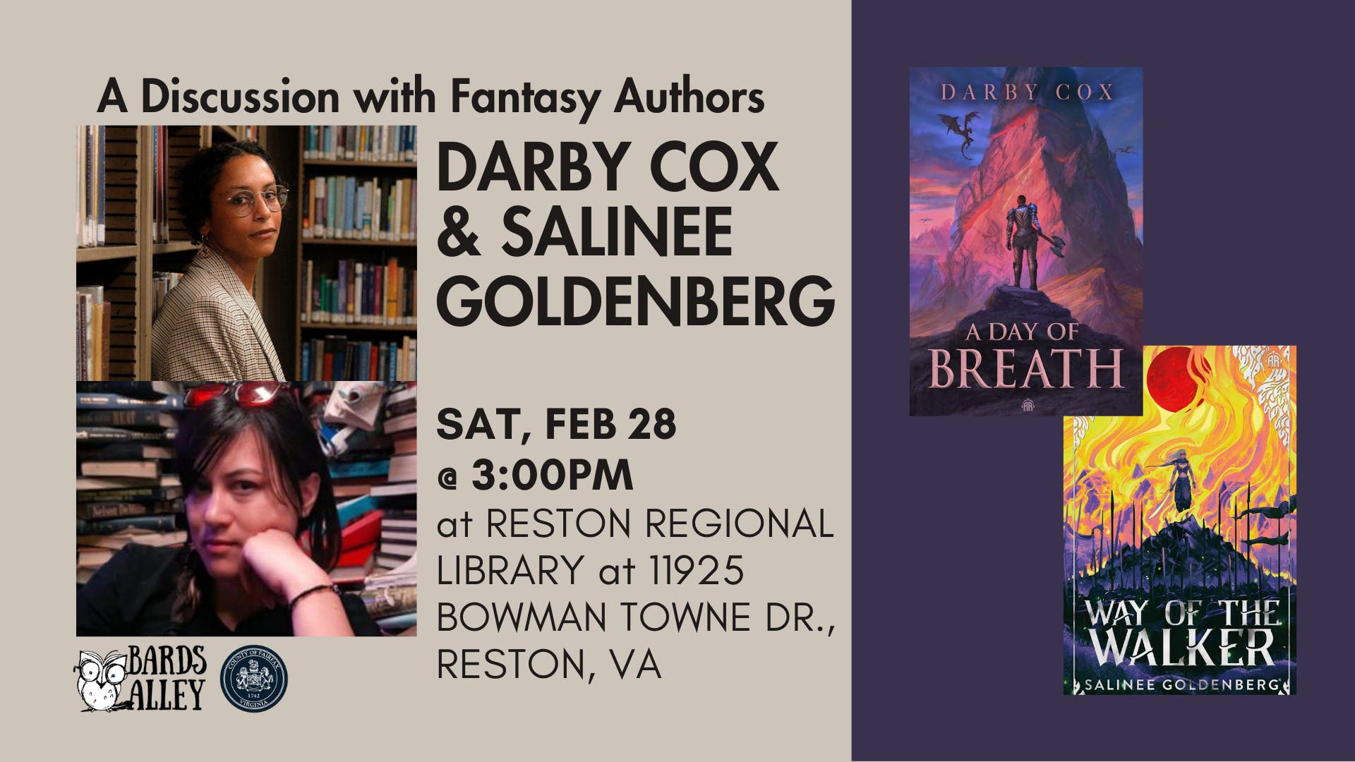 Author Talk: Darby Cox and Salinee Goldenberg