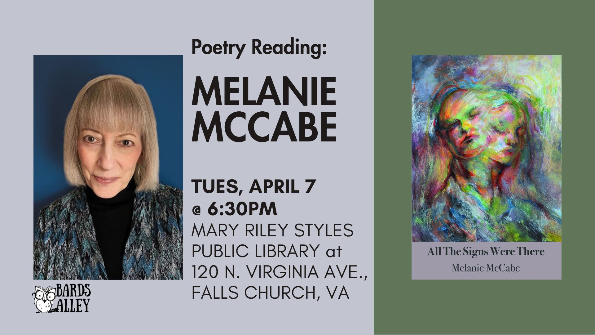 Apr 7 | Poetry Reading with Melanie McCabe | Vienna, VA Patch