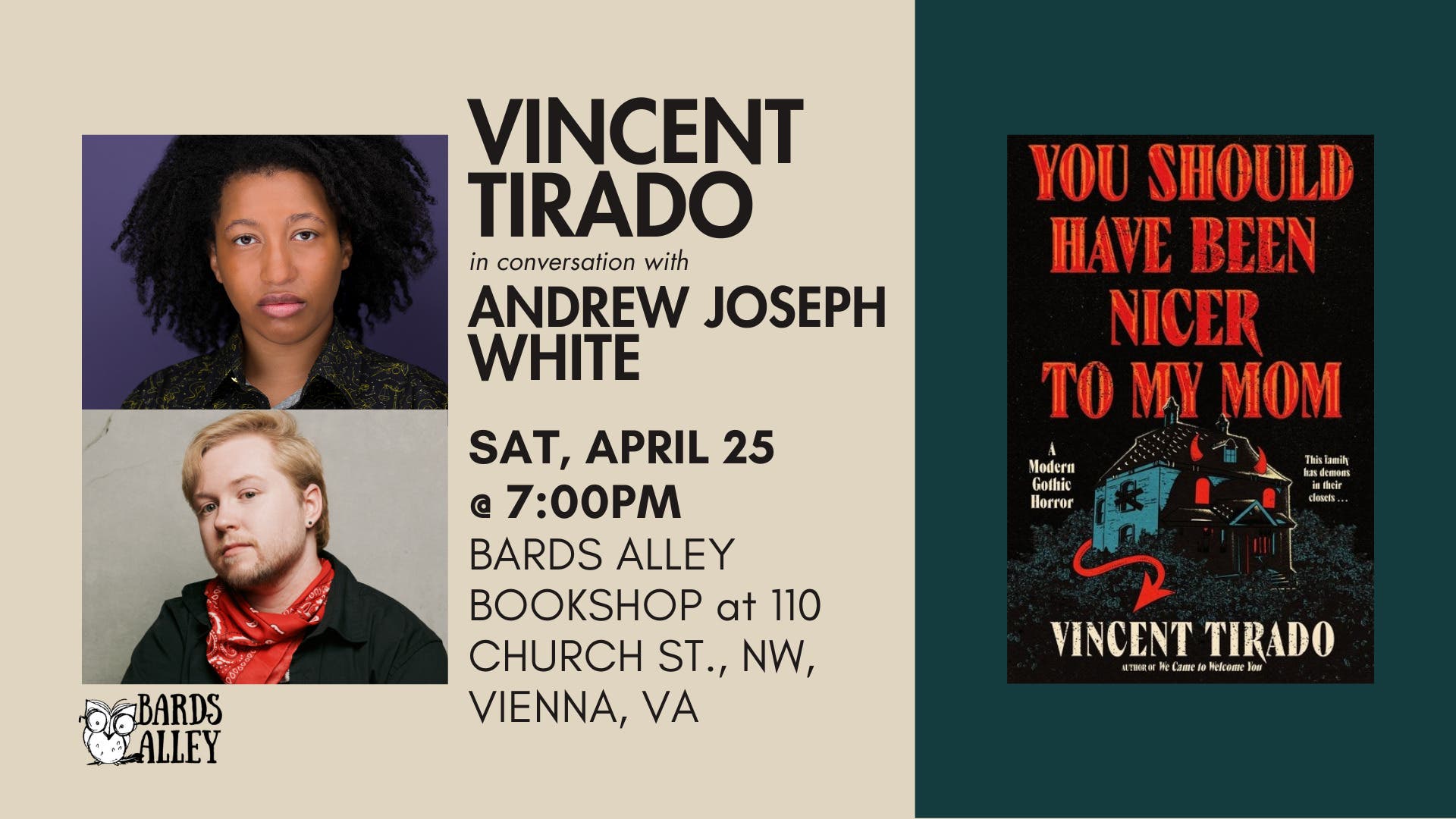 Indie Bookstore Day Author Visit: Vincent Tirado and Andrew Joseph White