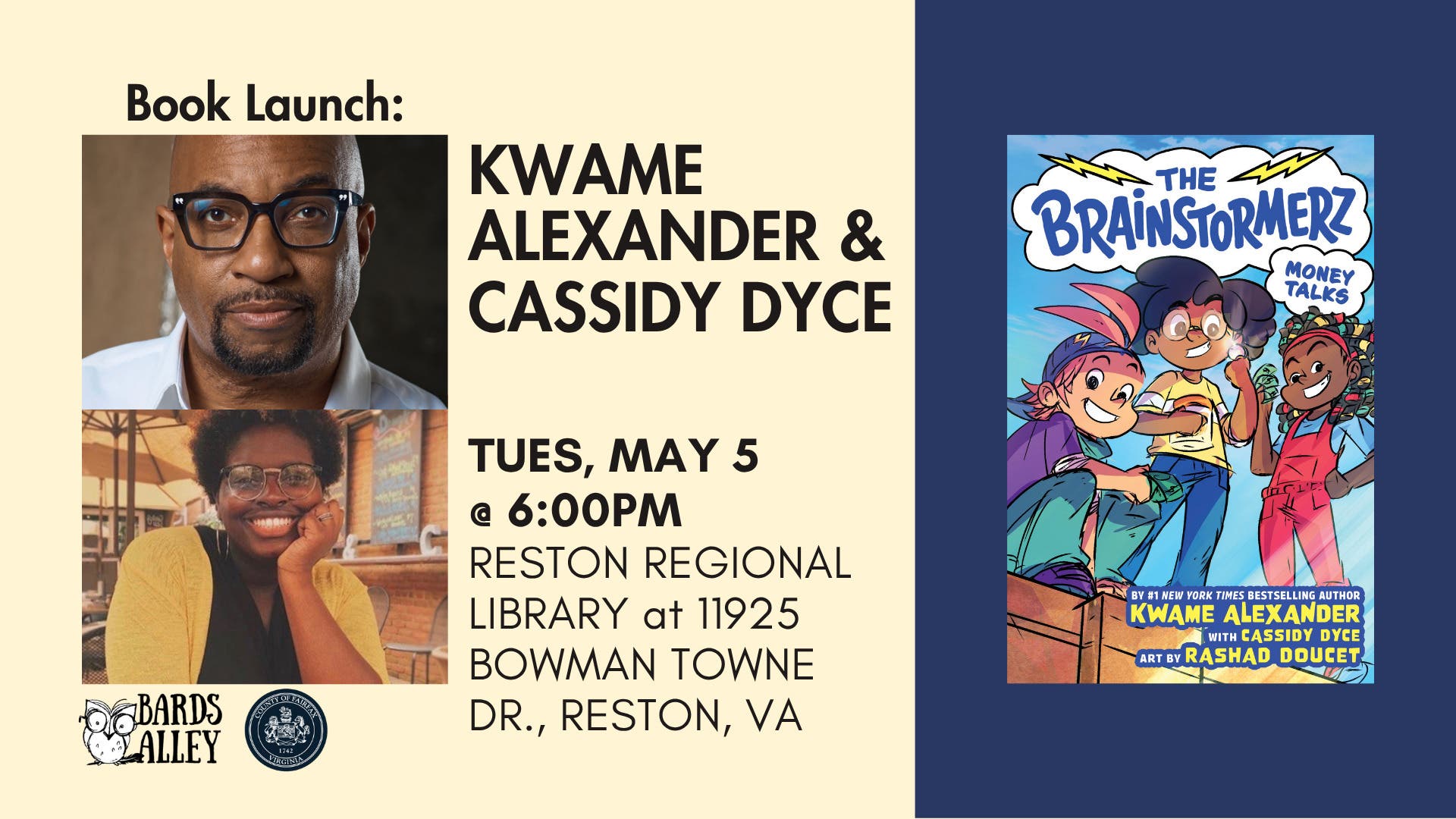Book Launch with Kwame Alexander and Cassidy Dyce