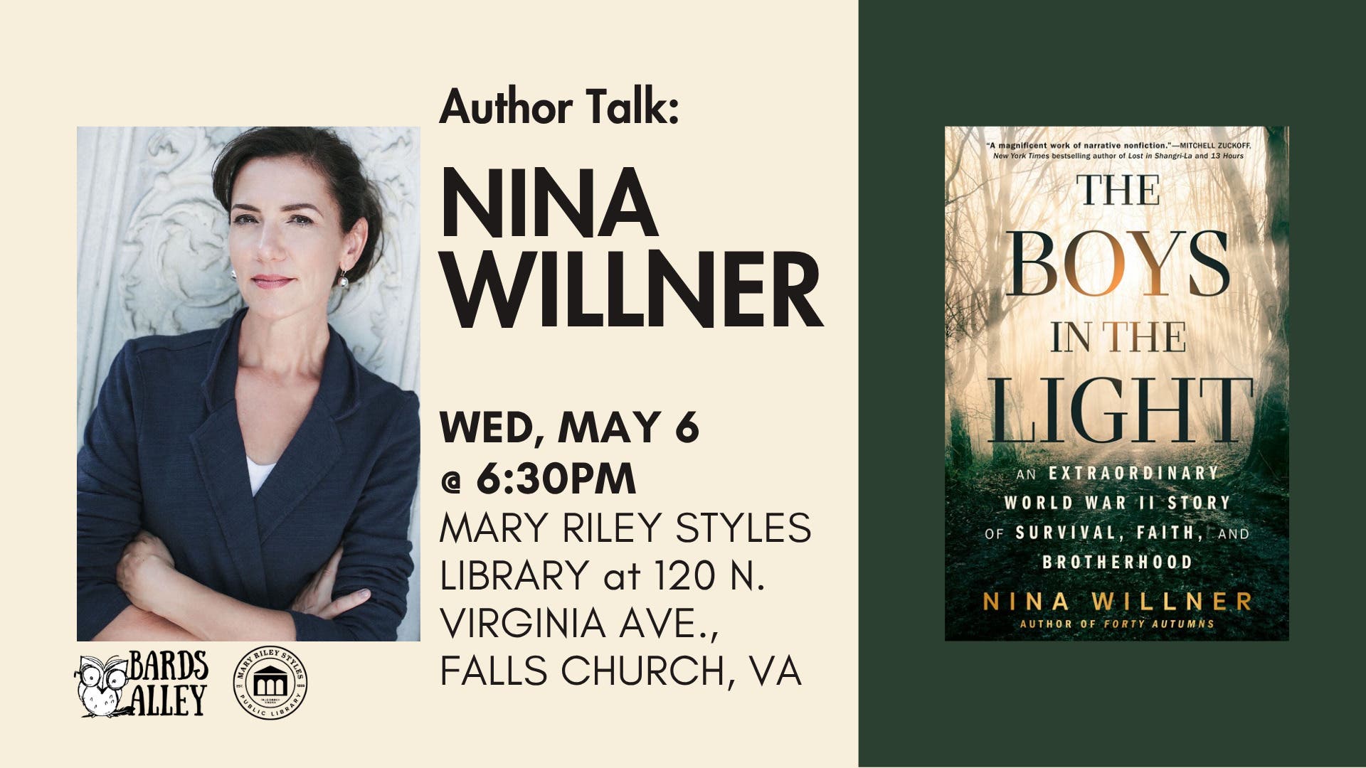 Author Talk: Nina Willner on "The Boys in the Light"