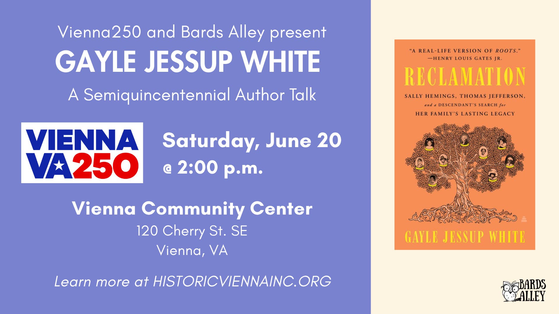 Vienna250 Author Series: Gayle Jessup White