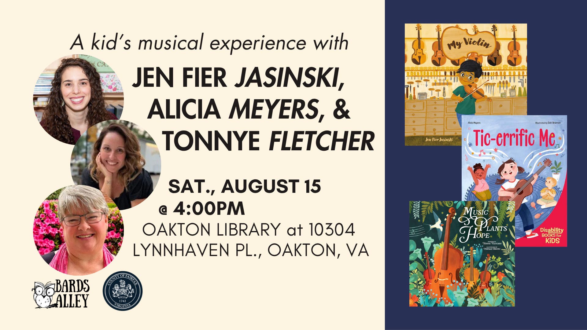 A Kid's Musical Experience with Three Local Authors