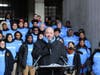  Roxbury Prep Board Chair Ruven Rodriguez speaks during a rally outside of City Hall in Boston.