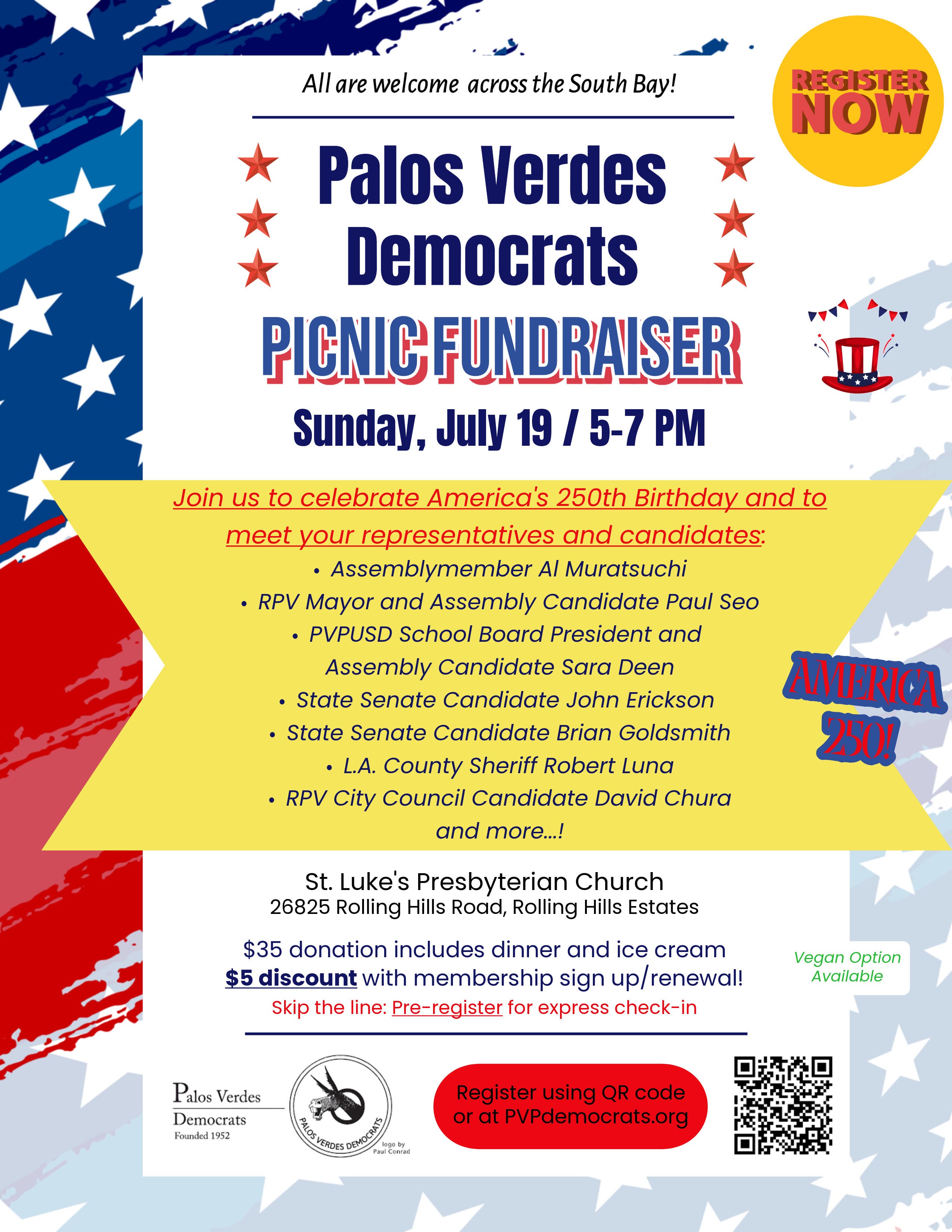 Palos Verdes Democrats Picnic Fundraiser