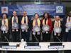 Dr. Hong, Tao-Tze, president of FOWPAL, presents the compass clock of conscience, celebrating the United Nations' designation of April 5 as the International Day of Conscience, to a group of visionary leaders at the UN in New York.