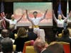 Members of FOWPAL present a song titled “We Can Change the World” during a gala dinner in New York, Feb. 19, 2020. FOWPAL emphasizes that conscience is the key to a brighter future.