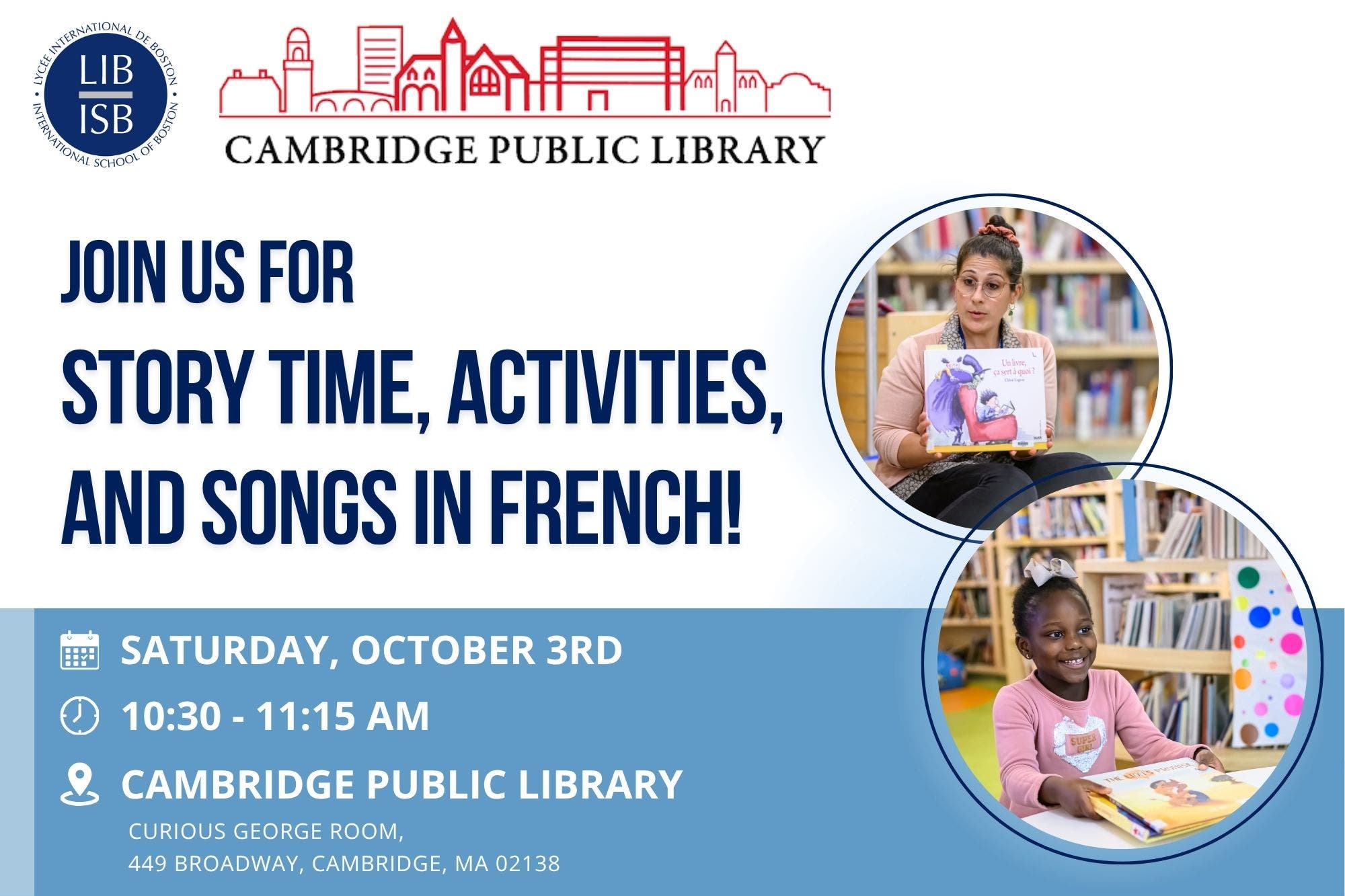 Story Time, Activities, and Songs in French