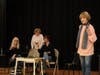 Marlafaye explains to the audience how these new friendships were forged (from L-to-R: Carol Mirotta of Pembroke, Bonnie Gardner of Rockland, Cara Lee Chamberlain of East Bridgewater, and Nancy Haywood Semcken of Plymouth)
