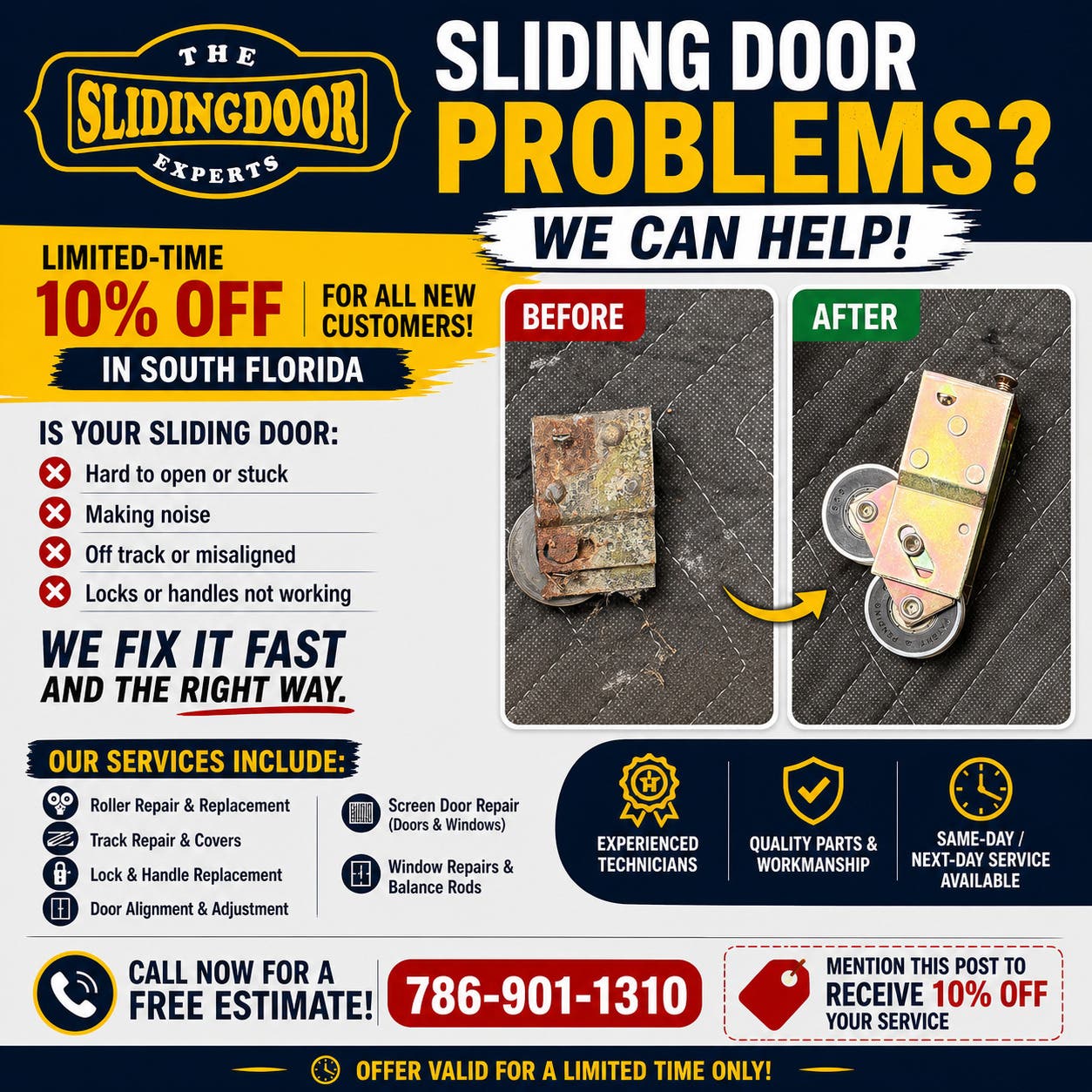 Sliding Glass Door Repairs Done Right – Call the Experts