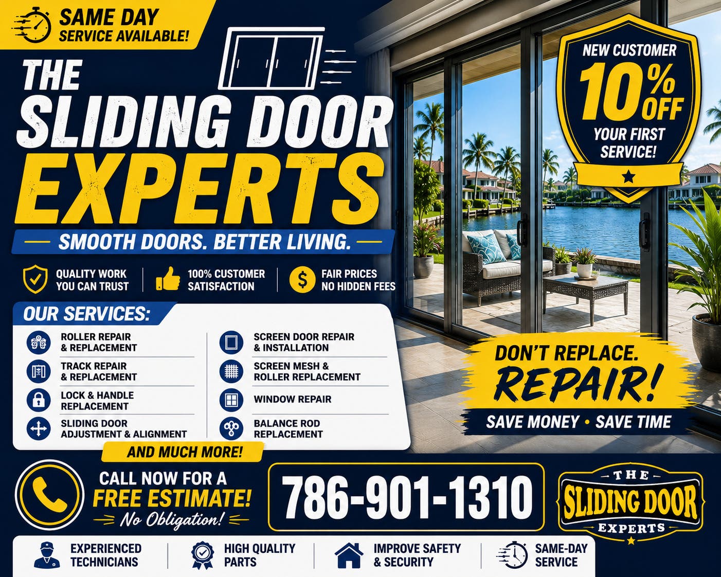 Doors Hard to Open? Expert Sliding Door Repair Today