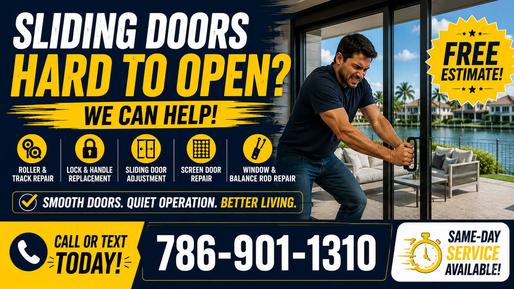 South Florida’s Same-Day Sliding Glass Door Repair Experts