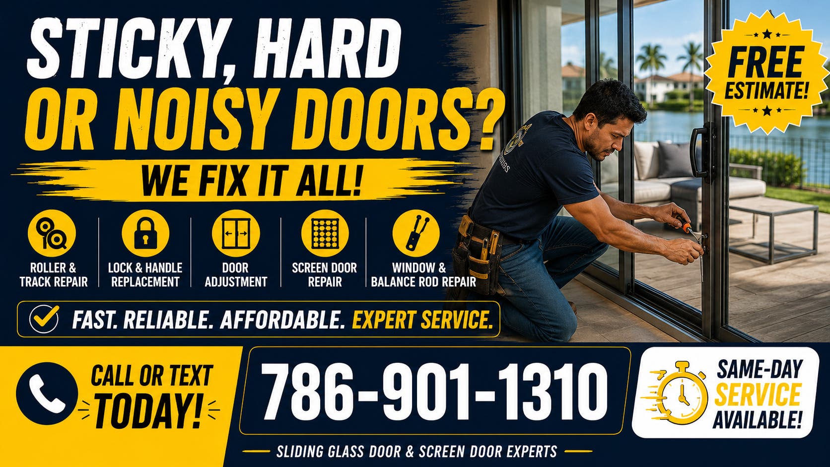 🔥 Sliding Glass Door Repair – FREE Estimate – Call Today!