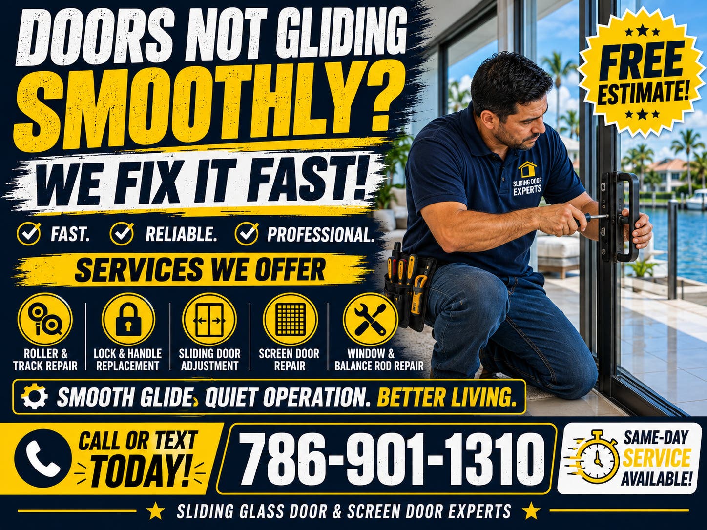 Expert Sliding Door Repair Near You – Free Estimate! 