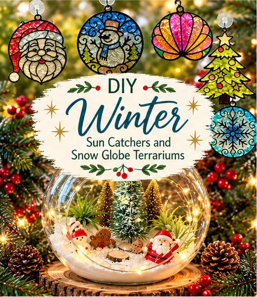Patchwork Winter Wonderland: Suncatchers & Snow Globes!