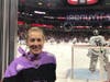 Shelle Young on the glass during warmups