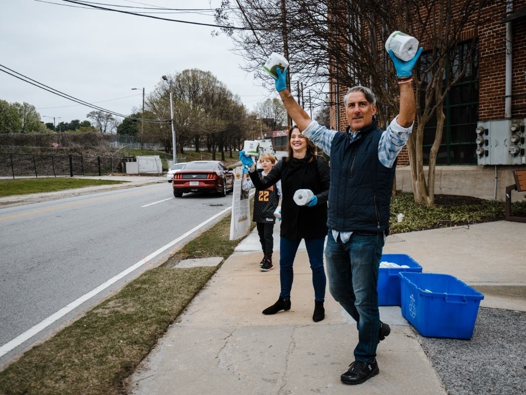 Digital marketing and PR agency, Trevelino/Keller gives out free toilet tissue Monday, Feb. 16.