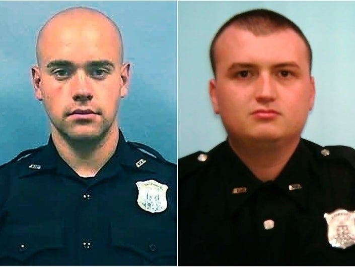 Former Atlanta officers Garrett Rolfe (left) and Devin Brosnan are facing charges in the death of Rayshard Brooks.