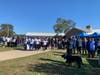 Walkers gathered together for the bead ceremony