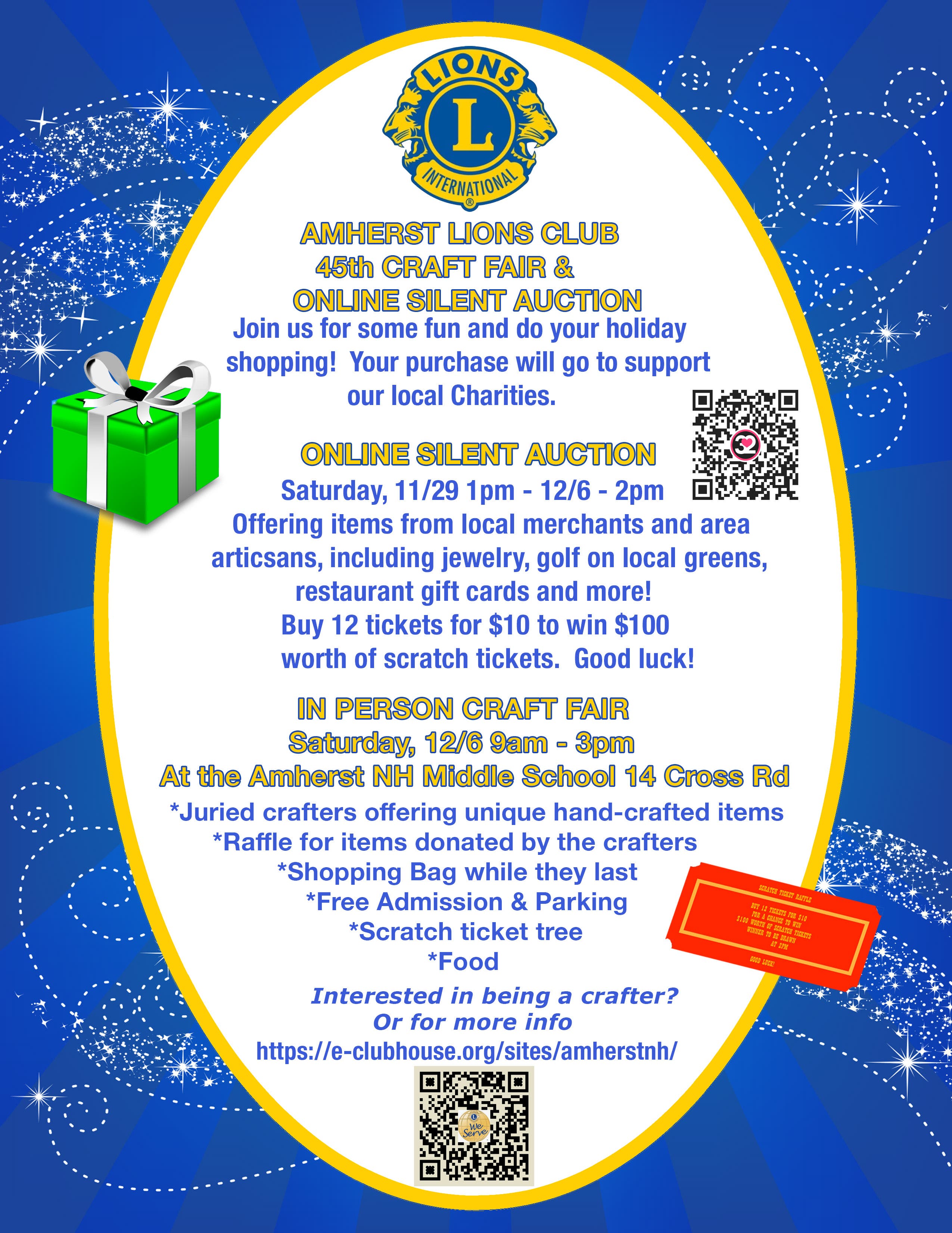 45th Annual Amherst Lions Club Craft Fair and Online Silent Auction
