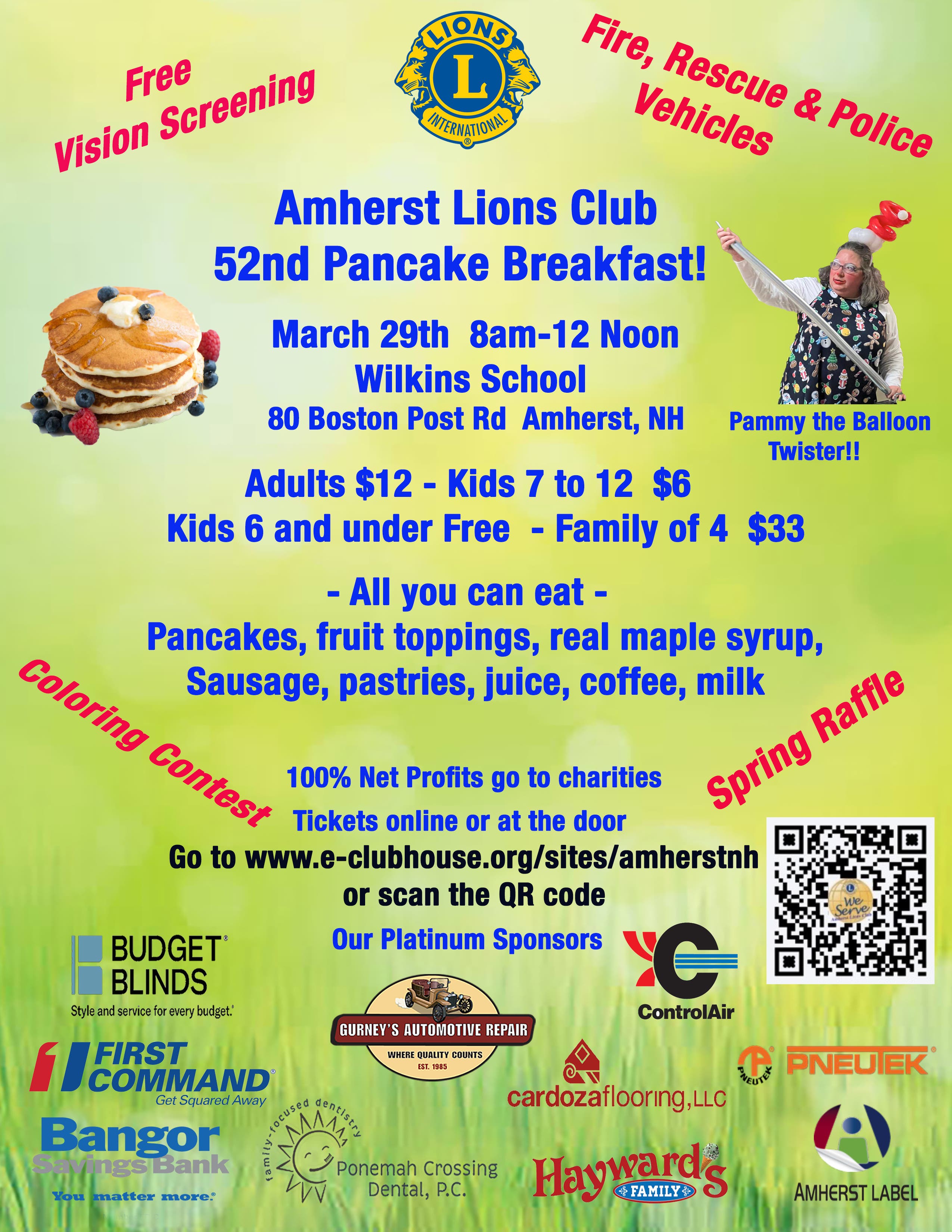 Amherst Lions Club's 52nd Annual Pancake Breakfast