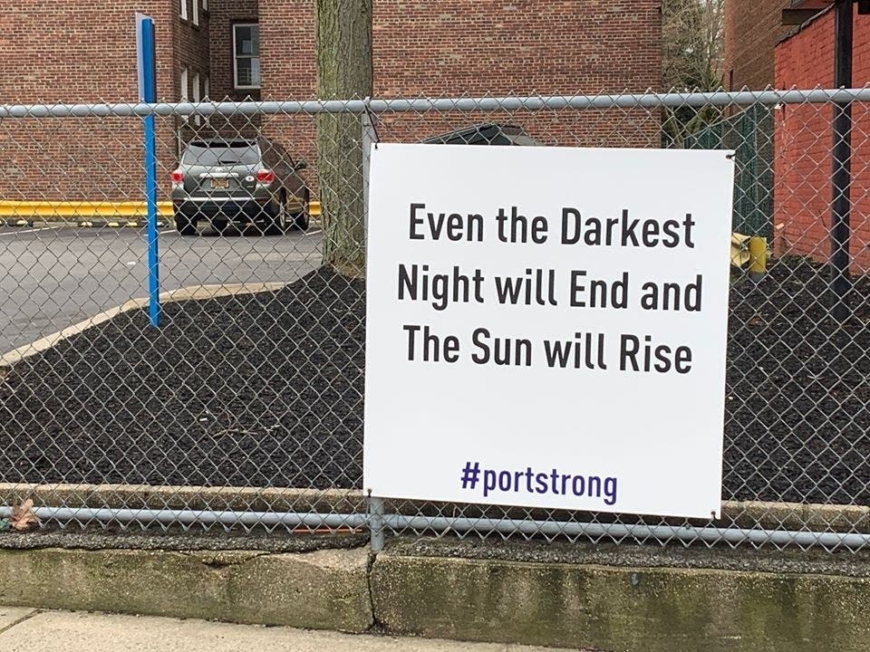 There are approximately 50 inspirational signs the sign company has put up around Port Washington.